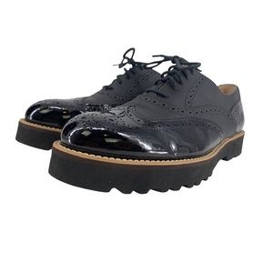 Hogan Black Leather Brogues Wing Tip Derby Shoes